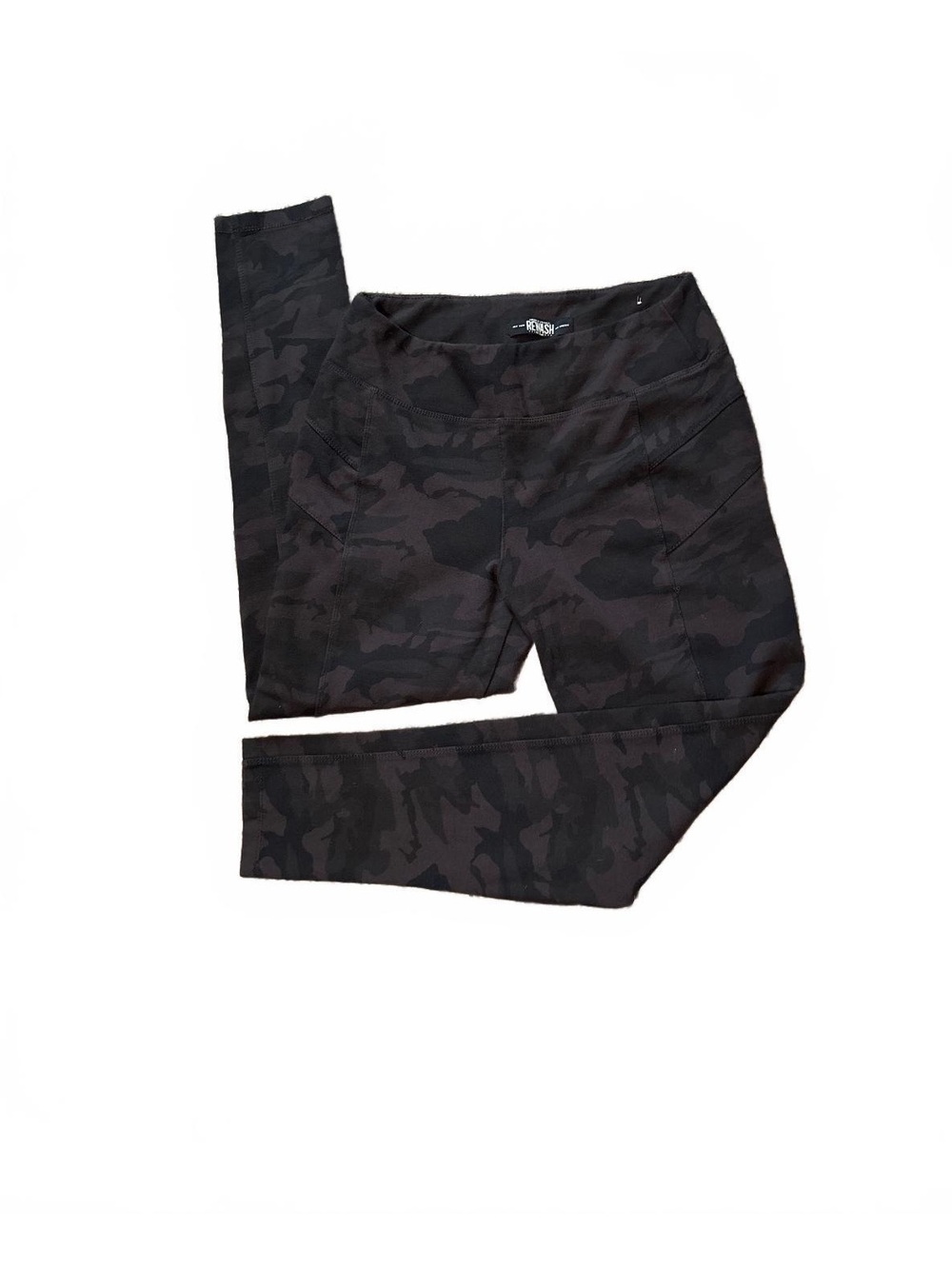 Rewash Camo Leggings Size Large Gray Black Camouflage Pants with Back Pockets